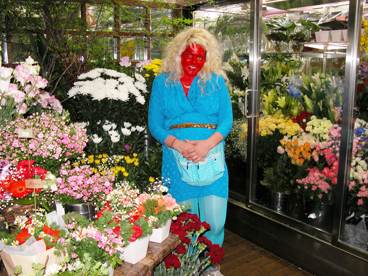   Untitled (Self Portrait, Red and Flowers, Tokyo) 2007  