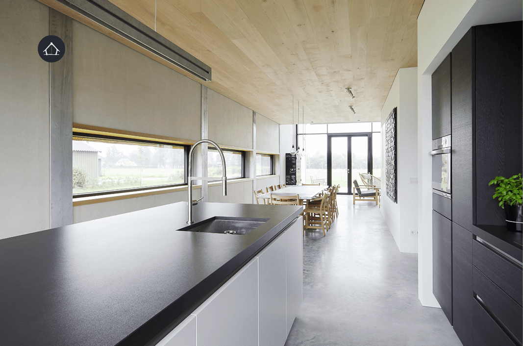 minimalistische schuurwoning - keuken