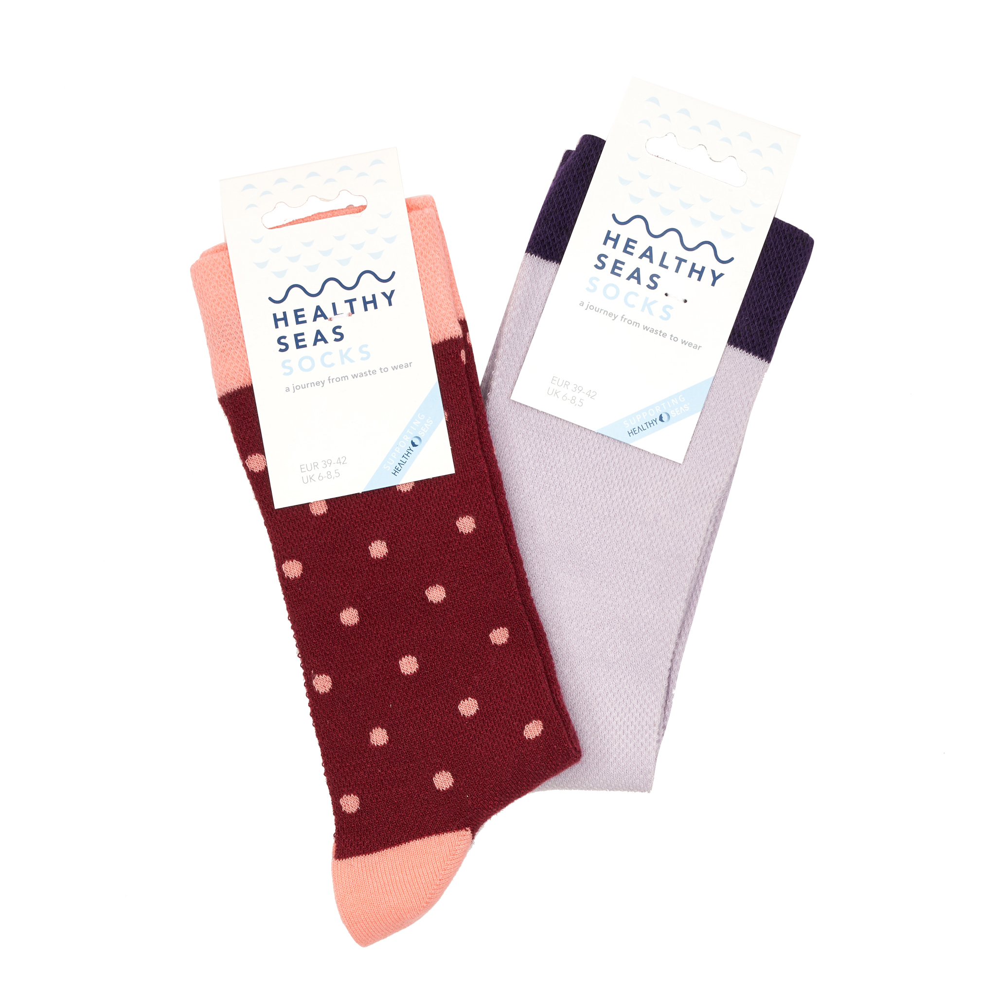 HEALTHY SEAS SOCKSWe remove abandoned fish nets out of the Ocean and use them to regenerate the nylon into new yarn. These are then combined with organic cotton make beautiful, comfortable socks.https://healthyseas.org/products/