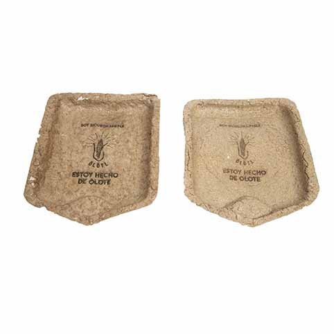 ANNE-SOPHIE FLORES: BIODEGRADABLE PLATE Made from leftover corn cobs. The French-Mexican designer Anne-Sophie Flores developed a biodegradable plate as an alternative to polystyrene that is often used in barbecues and for takeaway meals and hamburge…