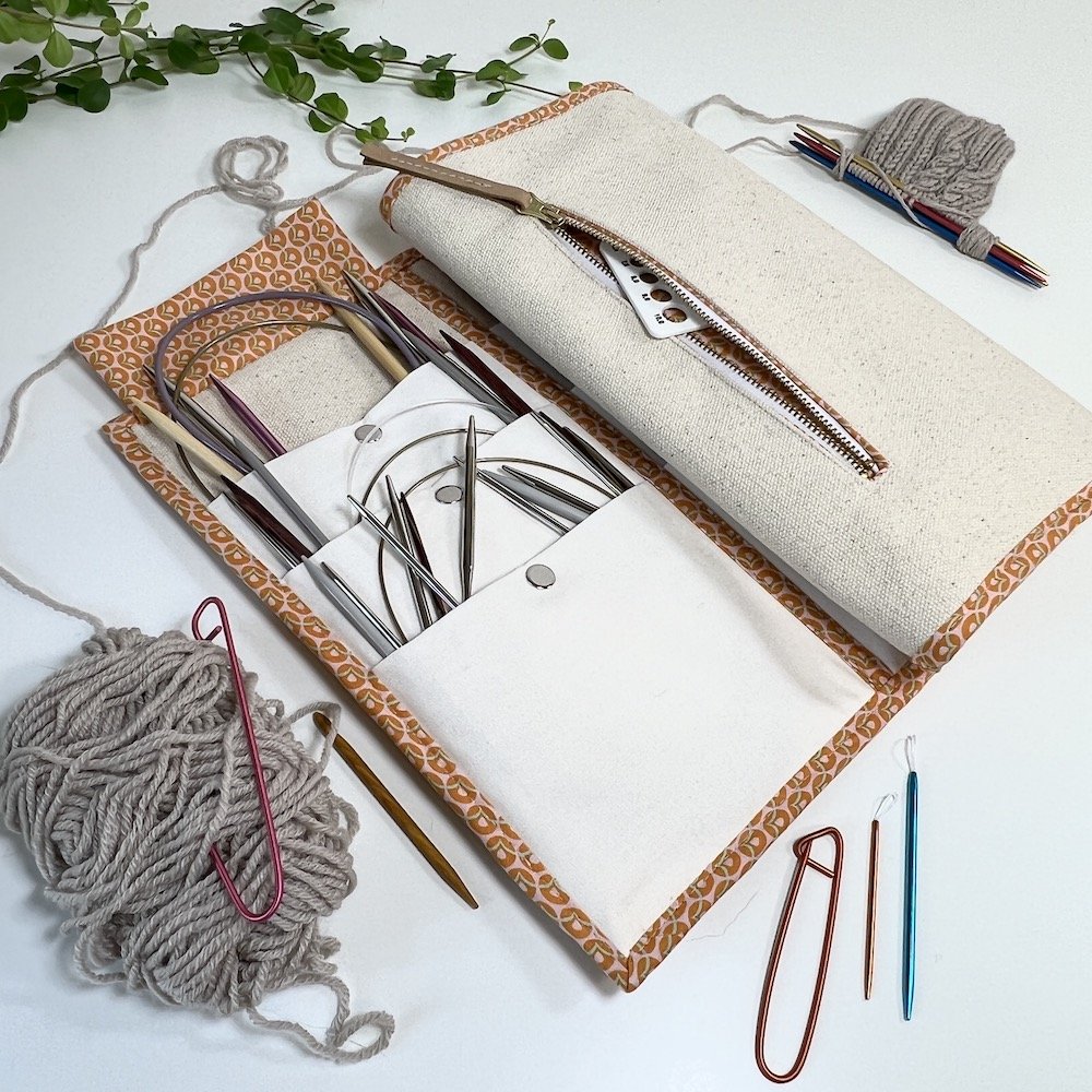 Real Leather needle case Knitting organizer Knitting Needle