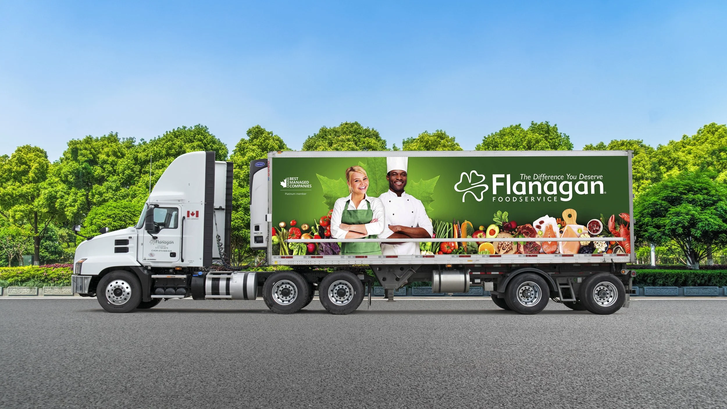 Flanagan Foodservice truck on road