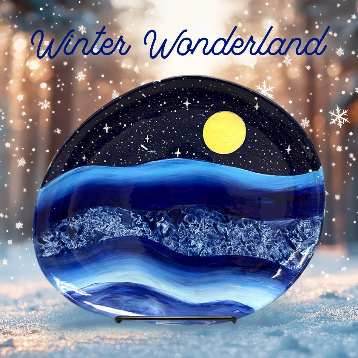 Need some magical Winter inspo? πβοΈβ¨ This starry winter night design captures the beauty of snowy hills and the glow of a full moon—perfect for serving up seasonal charm β¨βοΈπ