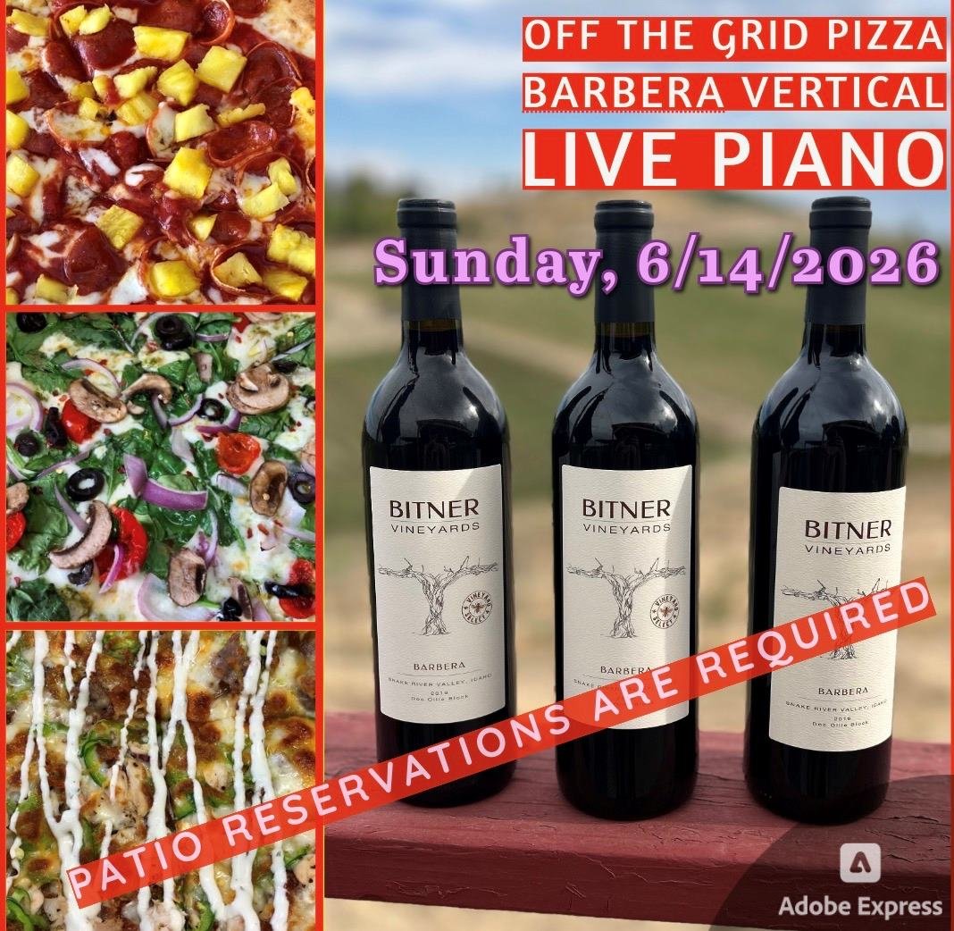 Barbera Vertical, Off The Grid Pizza &amp; Live Piano (Members only + guests) 