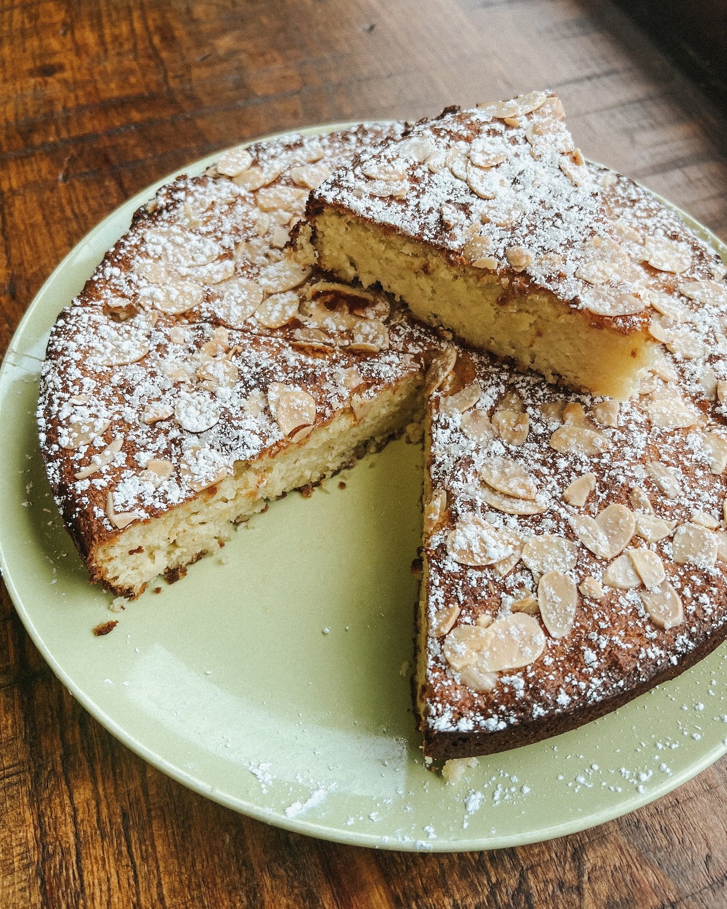 Stop in this weekend for a slice (while it lasts) of Gluten Free Ricotta Almond cake.