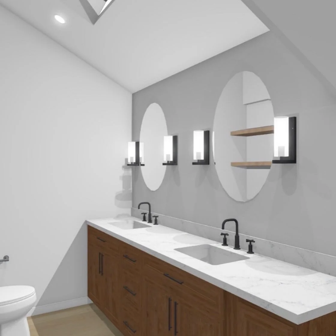 Last week, I received your votes on which layout and color vanity chose you liked best! The votes are in as well as the homeowners!
⠀⠀⠀⠀⠀⠀⠀⠀⠀
The homeowner opted for no pantry area instead a longer vanity with more underneath storage. 
⠀⠀⠀⠀⠀⠀⠀⠀⠀
You 
