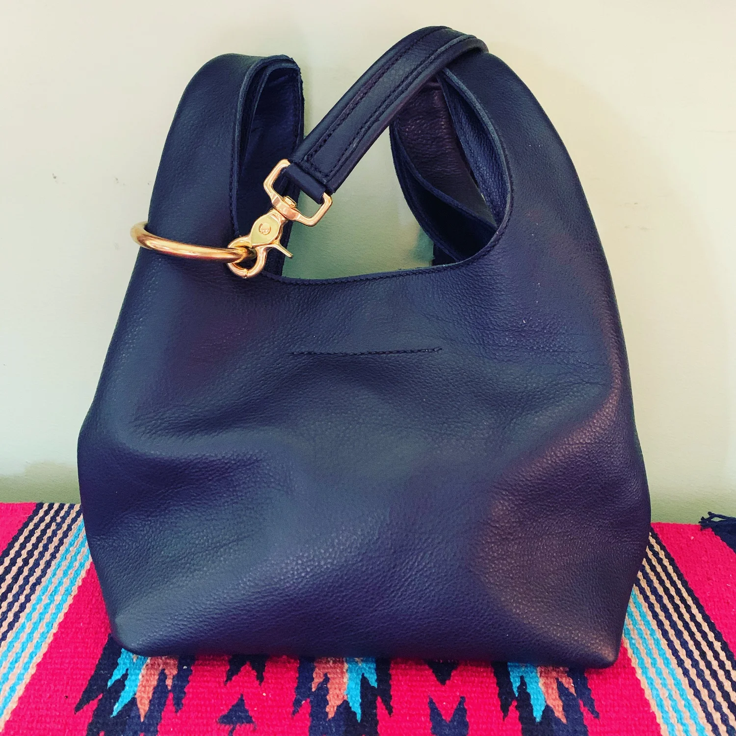 Rivet Leatherworks Drawstring Convertible Backpack Cobalt Blue Pink Suede Boho Rivet LeatherWorks™ main image 3