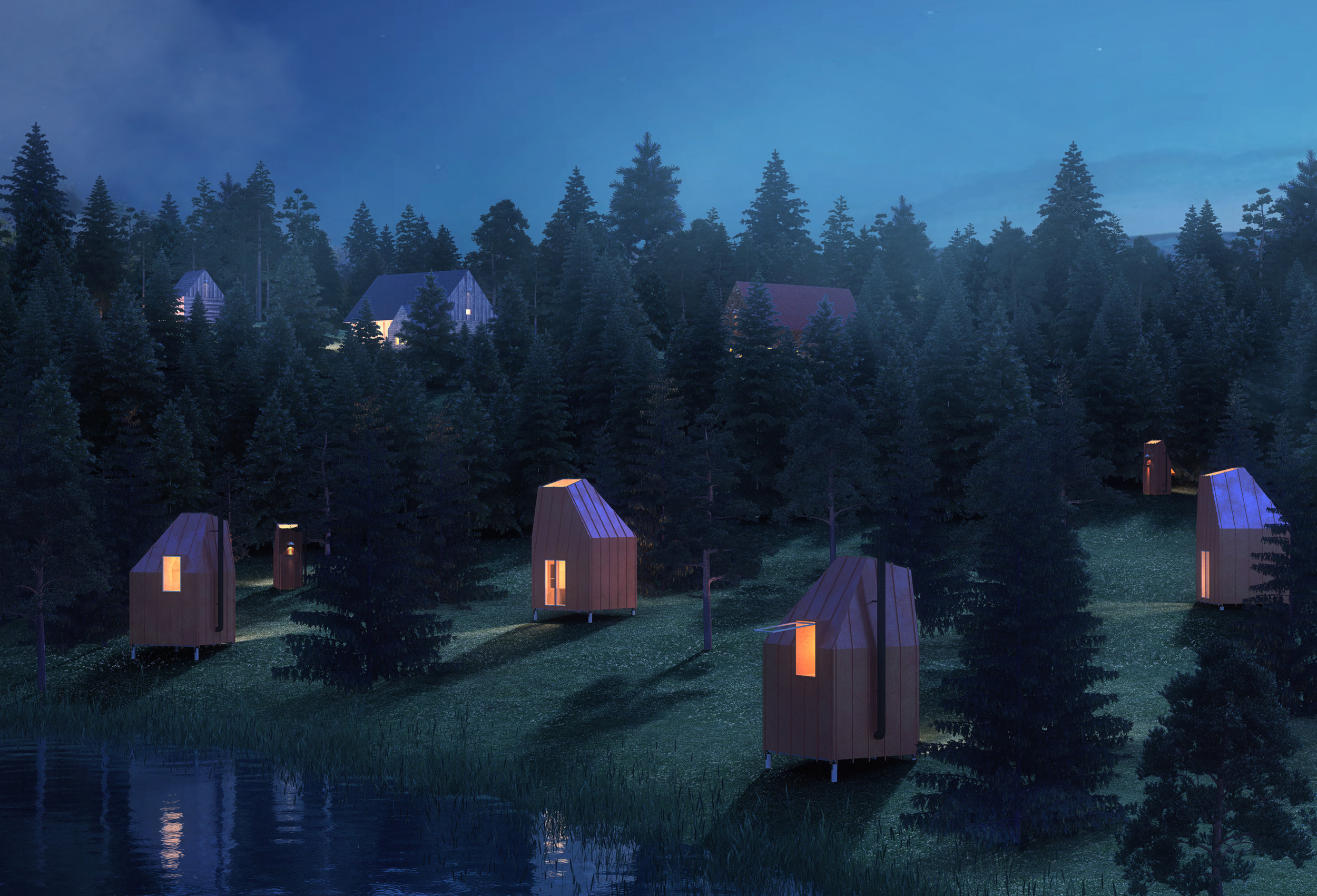 Silent Meditation Forest Cabins