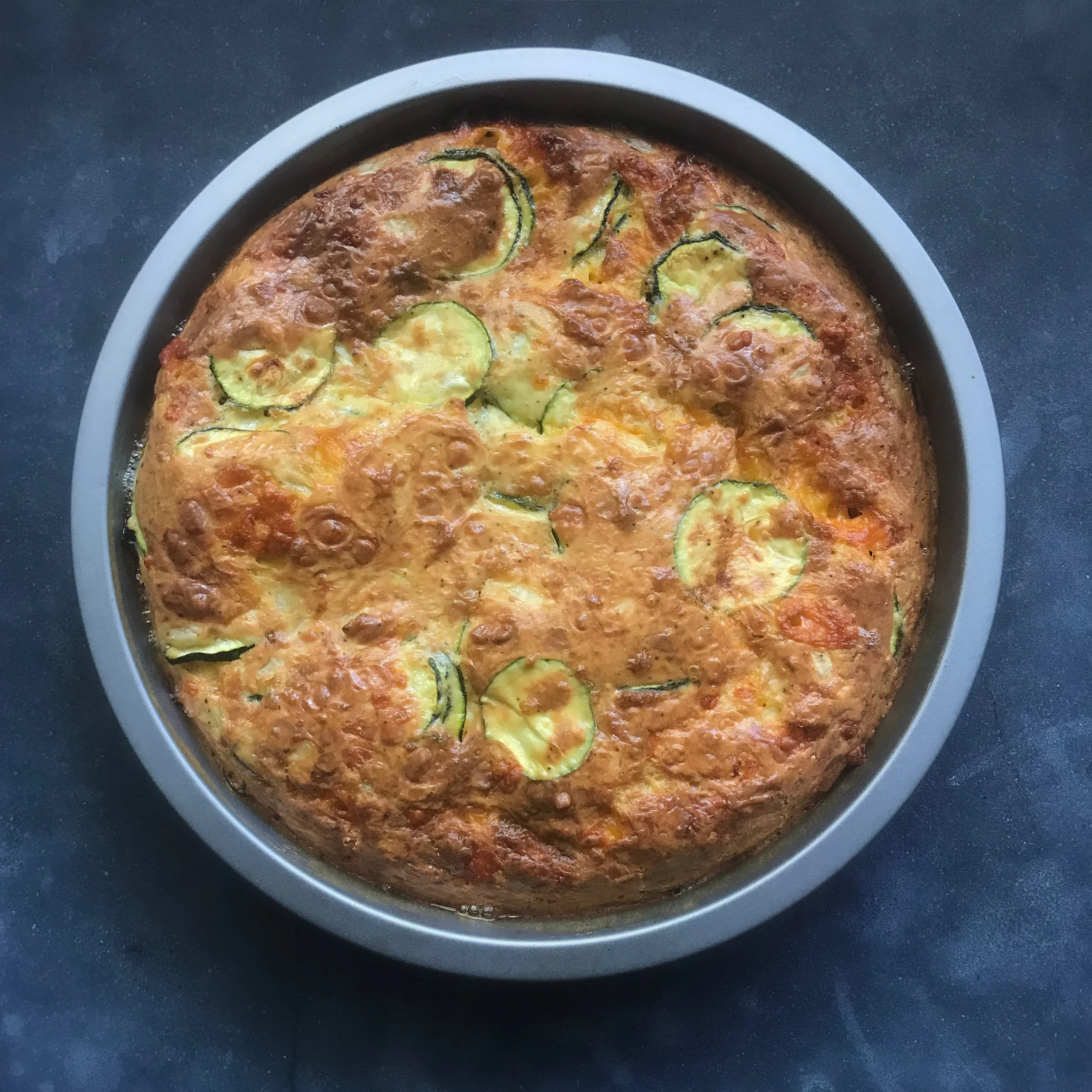 Zucchini Cheddar Quiche 