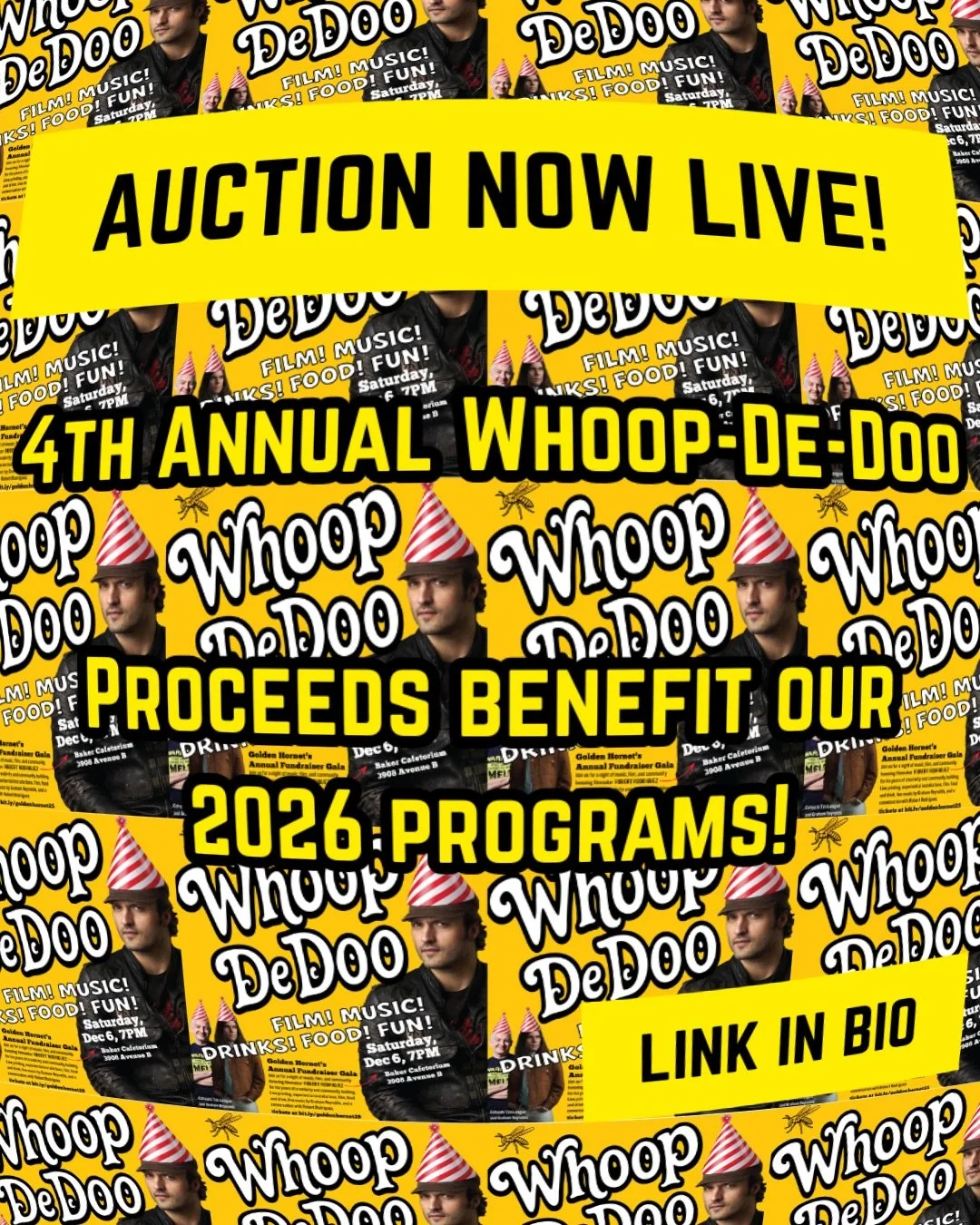 ⁣Our 4th Annual Whoop-De-Doo auction is officially LIVE! ✨⠀
⠀
Amazing items are up for grabs, and every bid supports our 2026 programs.⠀
👉 Tap the link in our bio to bid now!⠀
⠀⠀
&mdash;&mdash;&mdash;⠀⠀
⠀⠀
Golden Hornet&rsquo;s 4th Annual Whoop-De-D