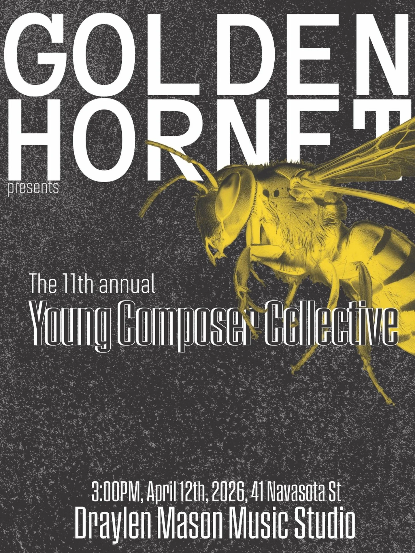 🚨 THE FUTURE OF MUSIC IS HERE 🚨&thinsp;
&thinsp;
Fresh voices. Bold ideas. Brand new sound.&thinsp;
&thinsp;
Join us for the 11th annual Young Composers&rsquo; Concert (2025&ndash;26 Cohort) &mdash; a powerful showcase of original works created by 