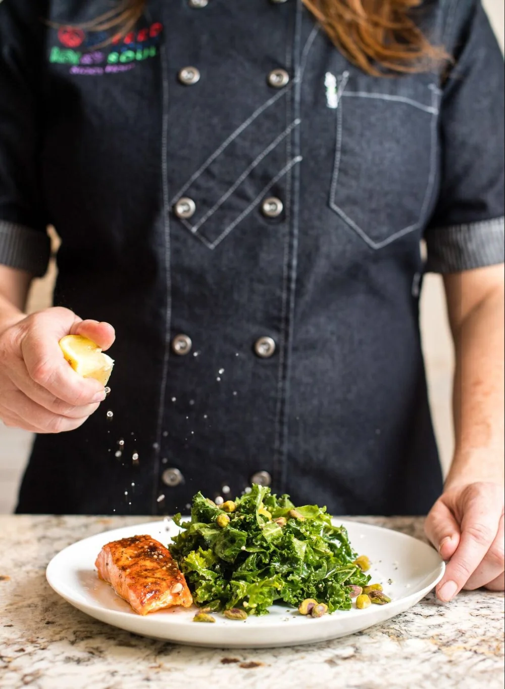 Chef Stacy teaching a class