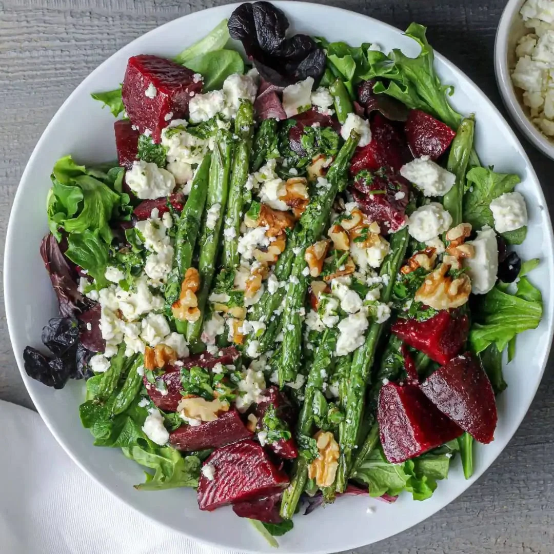 Roasted Beet Haricot Vert Salad with Hazelnut Vinaigrette