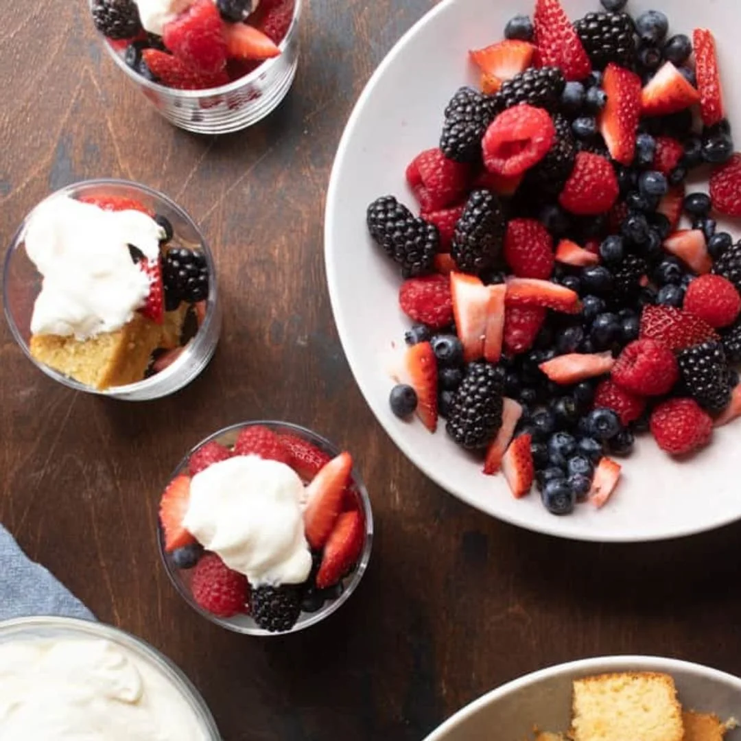 Cornmeal Shortcake with Balsamic Berries and Sweet Cream