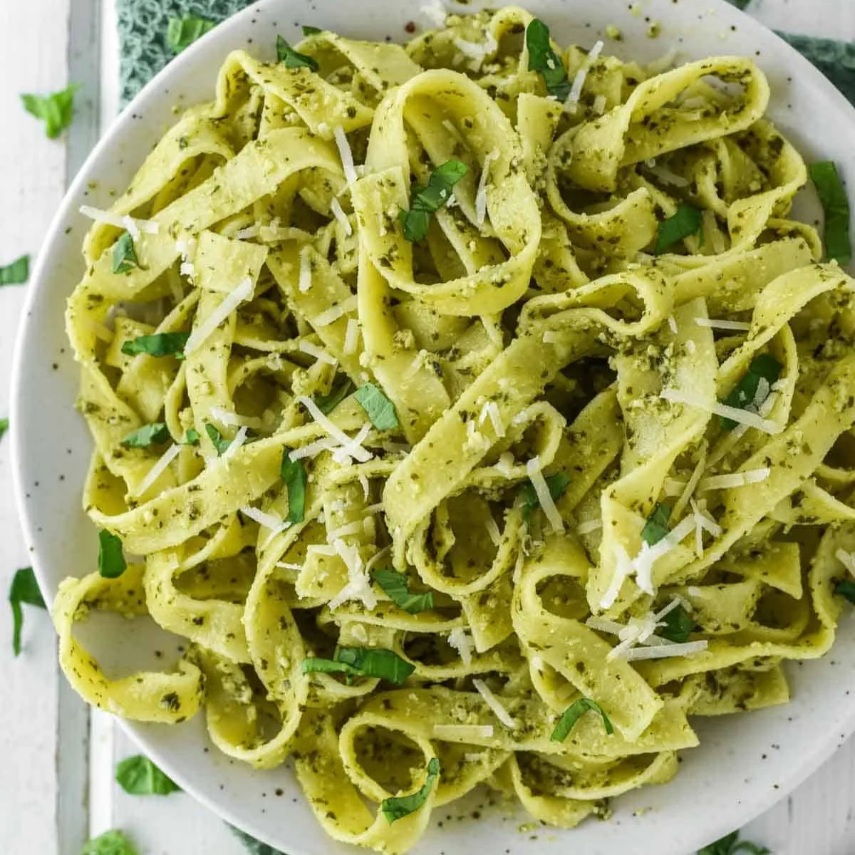 Pea and Walnut Pesto with Fettuccine
