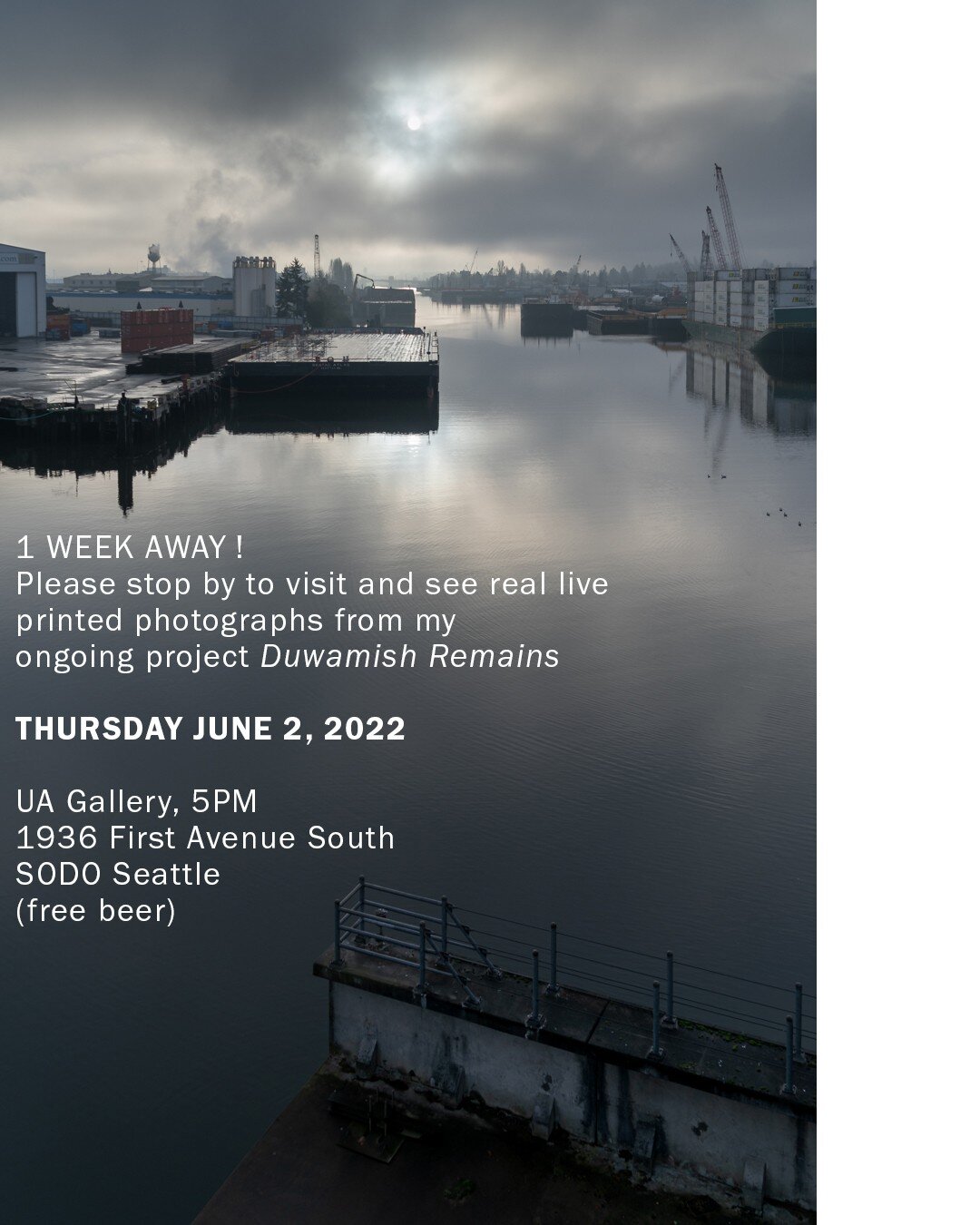 Duwamish Remains
UA Gallery
Thursday June 2, 2022
1936 First Ave South, SODO, Seattle
.
@duwamishremains @urbanadd_architects #duwamishremains #duwamishriver #duwamishterritory #duwamishwatershed #duwamish #duwamishmeanders #duwamishwaterway #riverfo