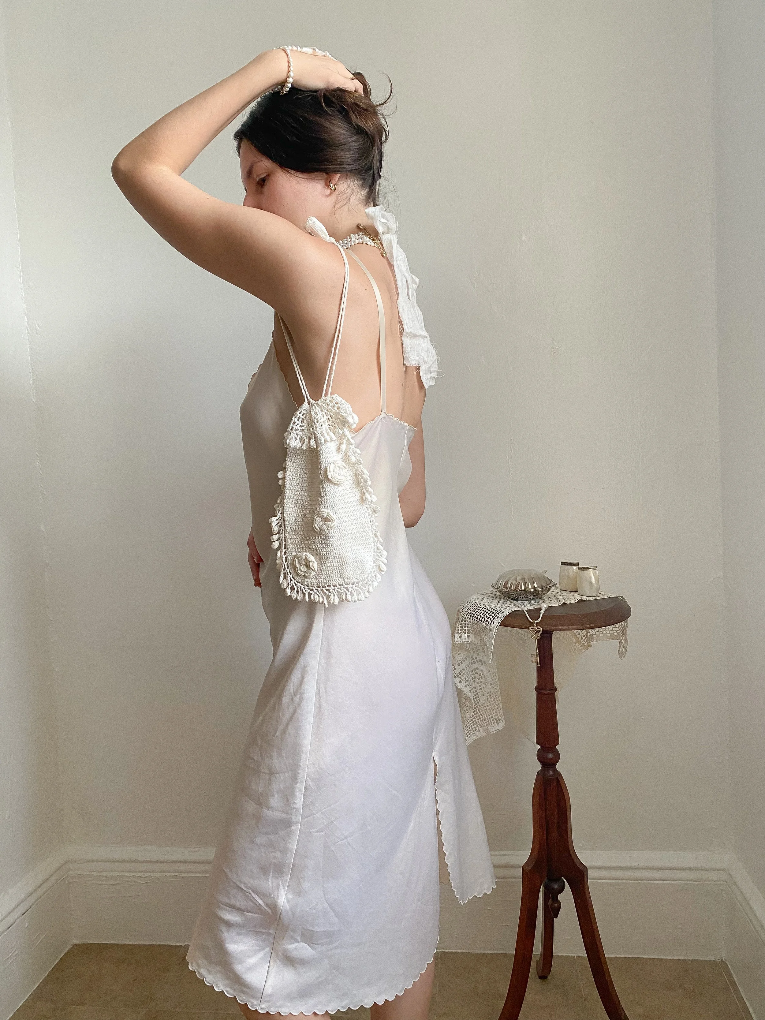 edwardian antique crochet purse