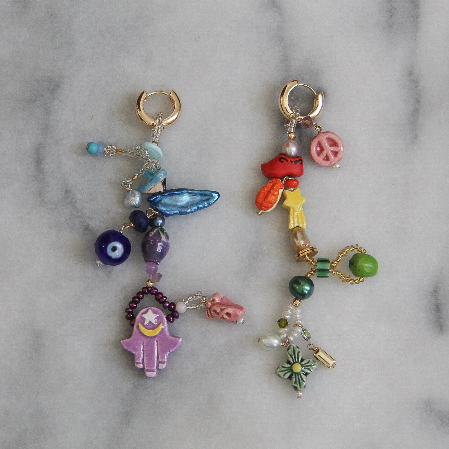 rainbow one-of-a-kind earrings