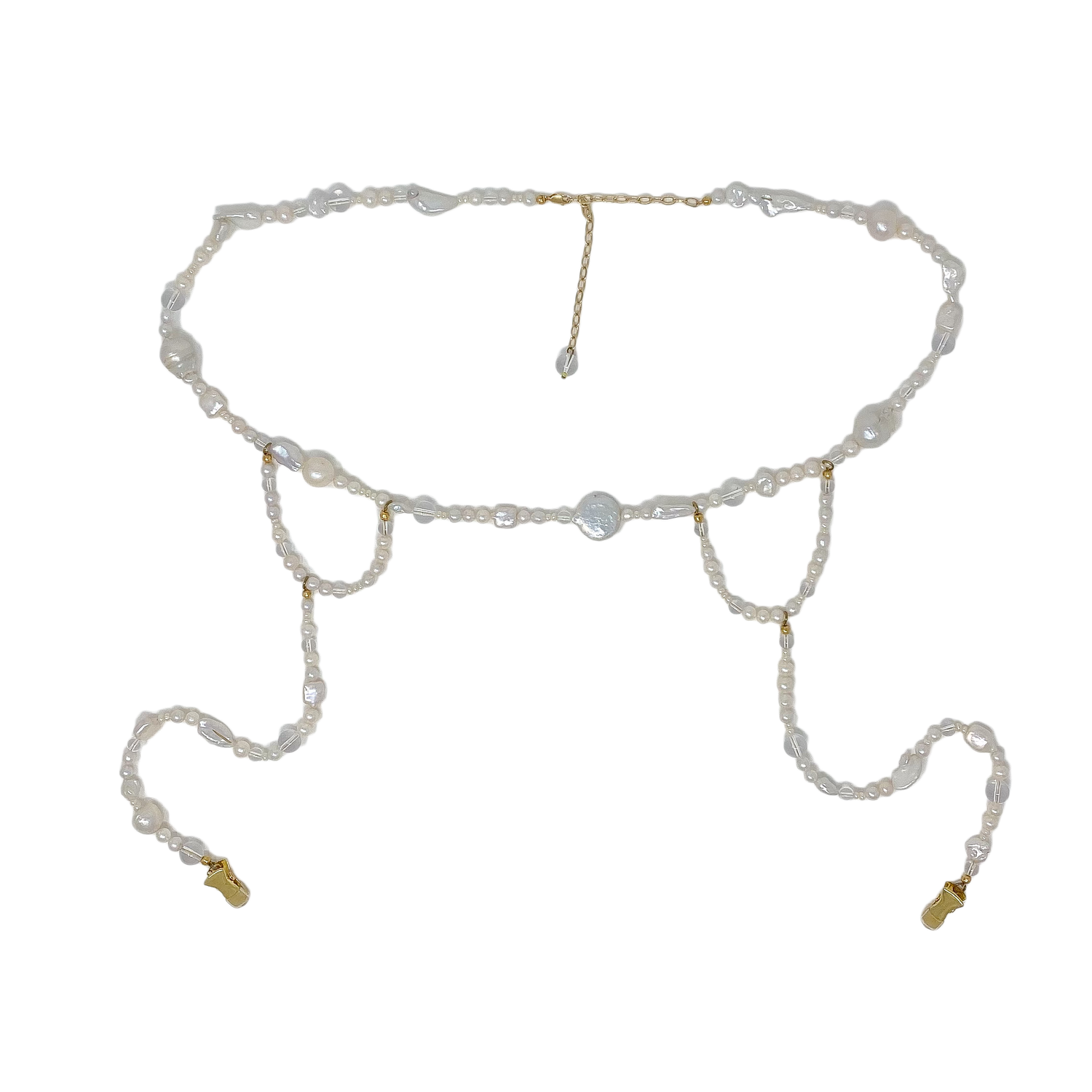 garter belt chain sea foam pearl garter belt — eden's harvest