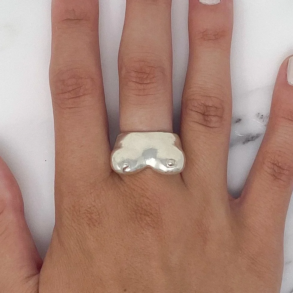boobs sterling silver ring — eden's harvest