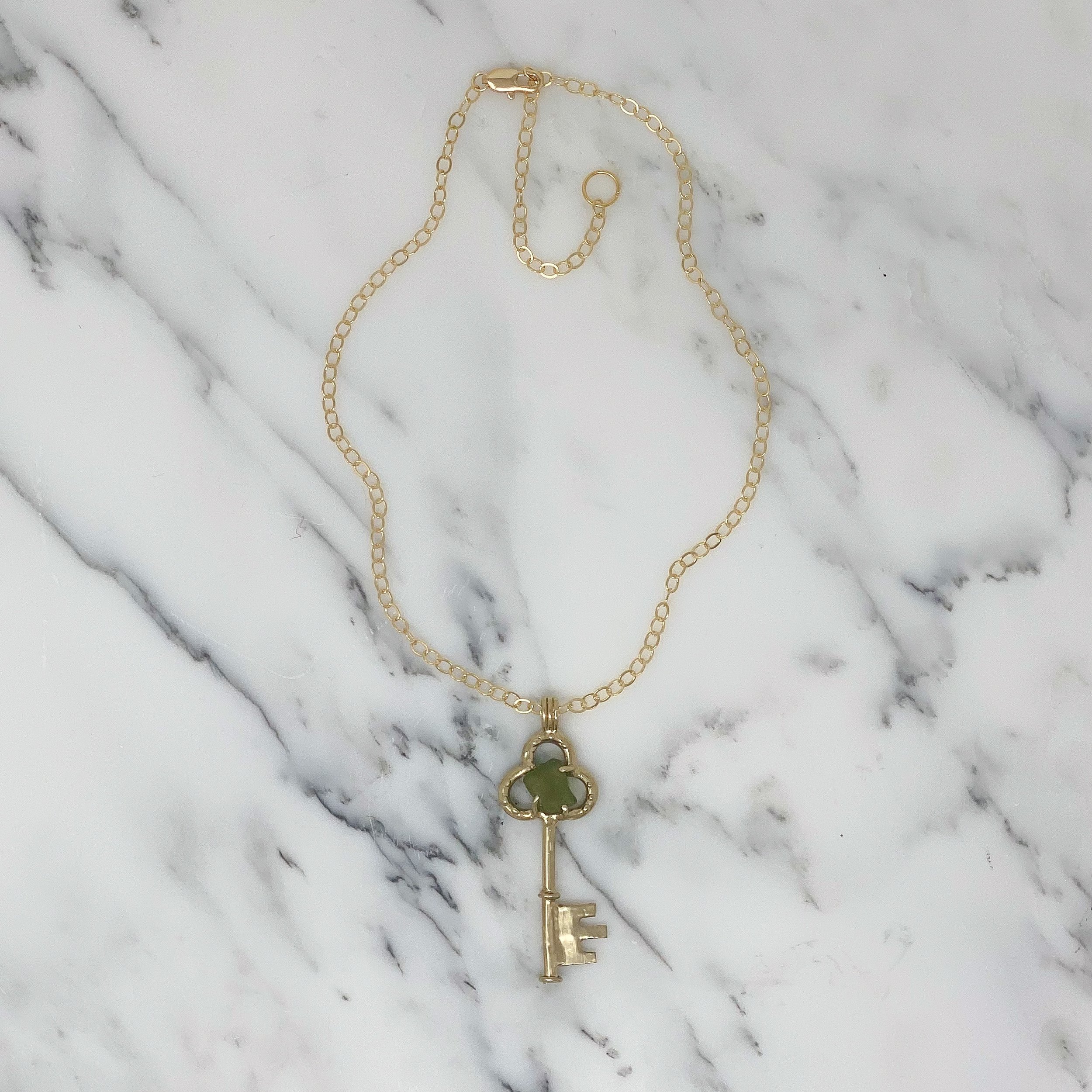 key to my heart green chain necklace.JPG