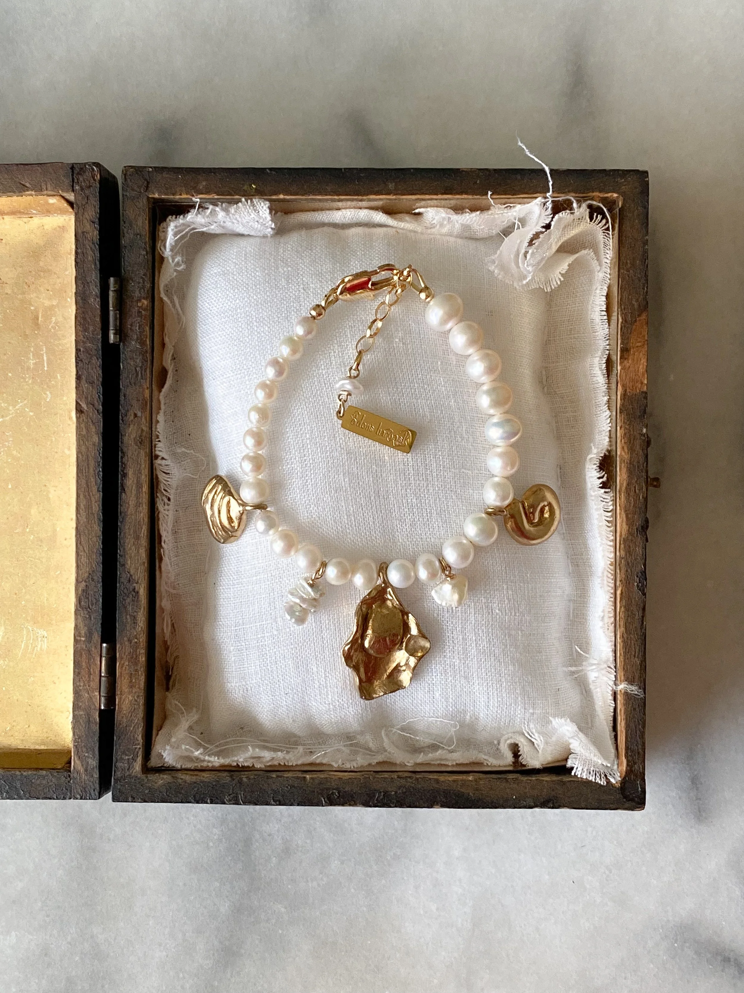 fruits de mer shell charm bracelet