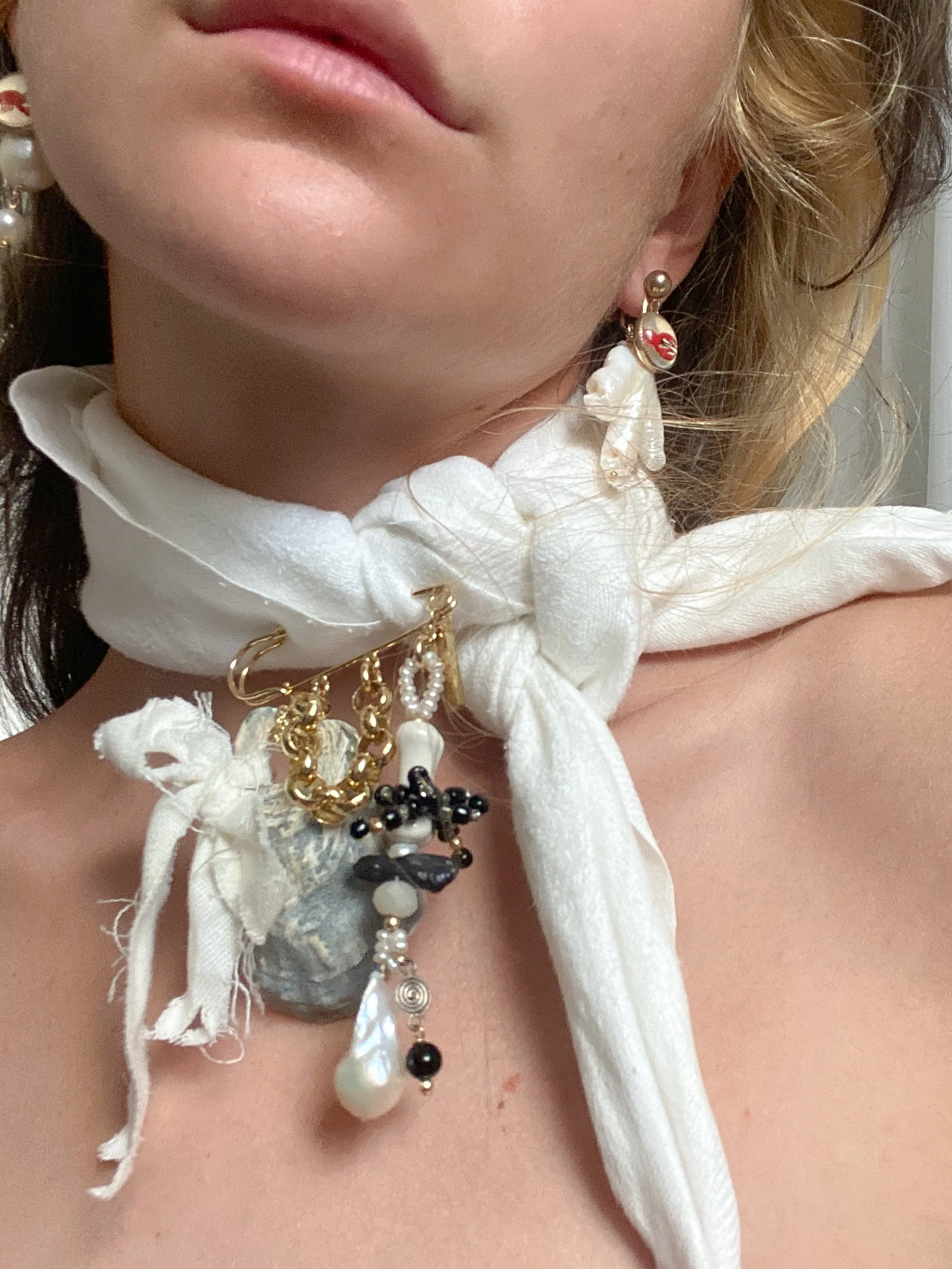 sun-bleached one-of-a-kind brooch