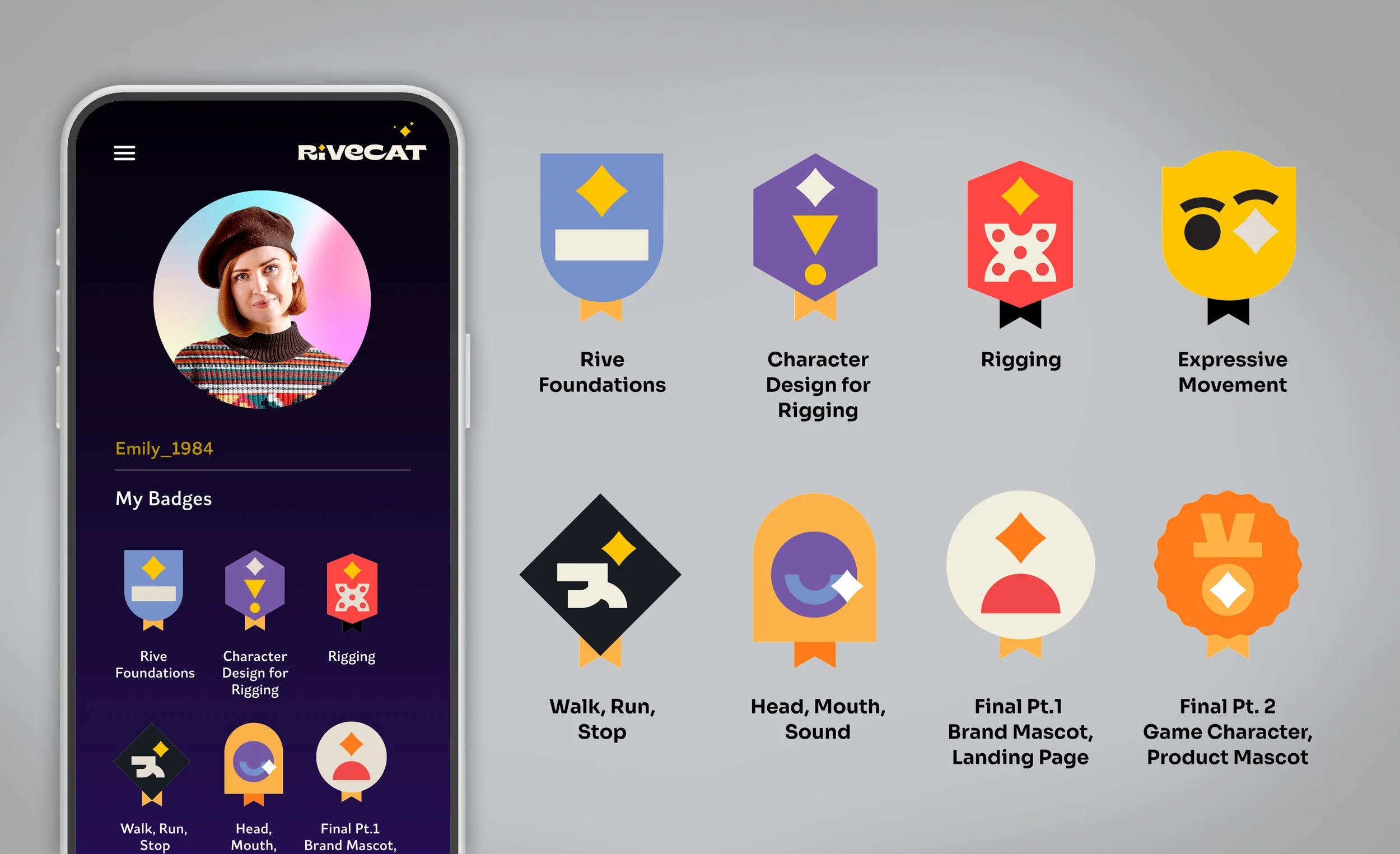 Rivecat Course Badges