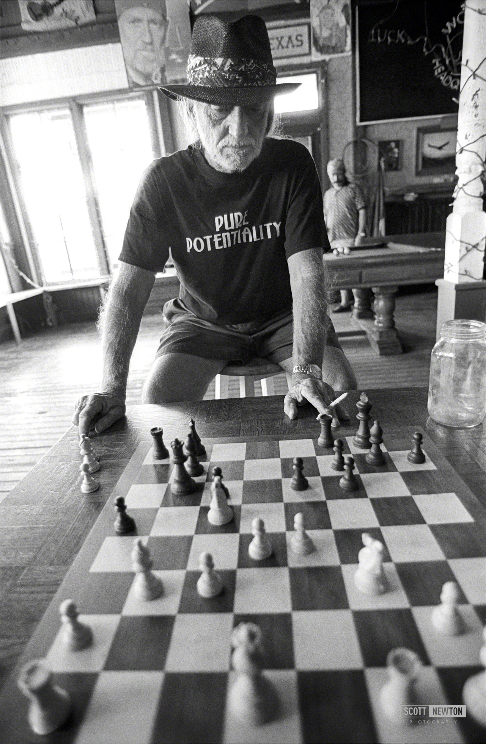 Willie plays chess. Luck, Texas  2000 