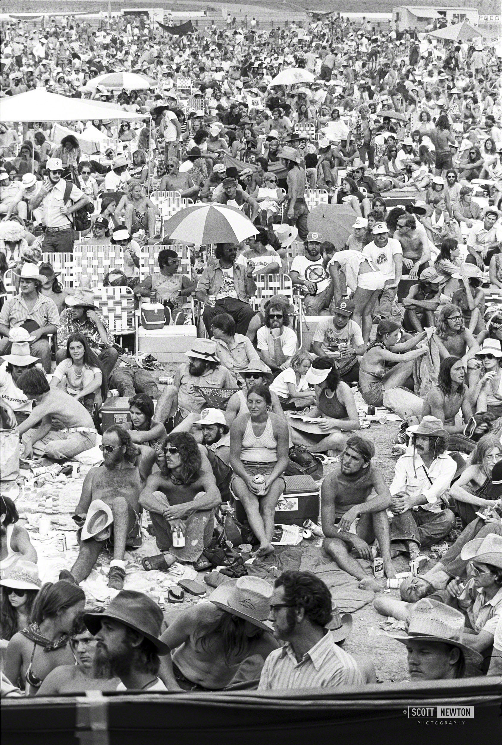 1974 4th of July Picnic Crowd  Bryan College Station