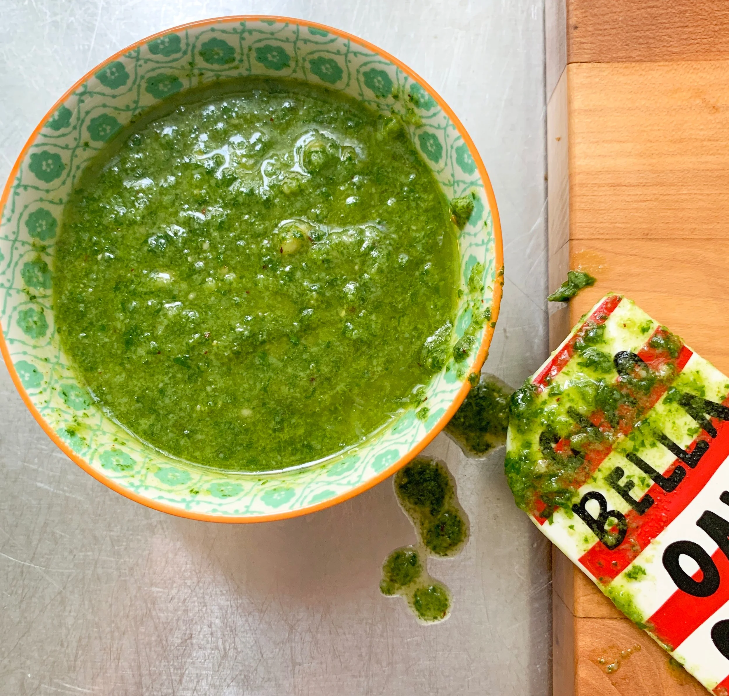 It might look like regular pesto, but this is much thicker!