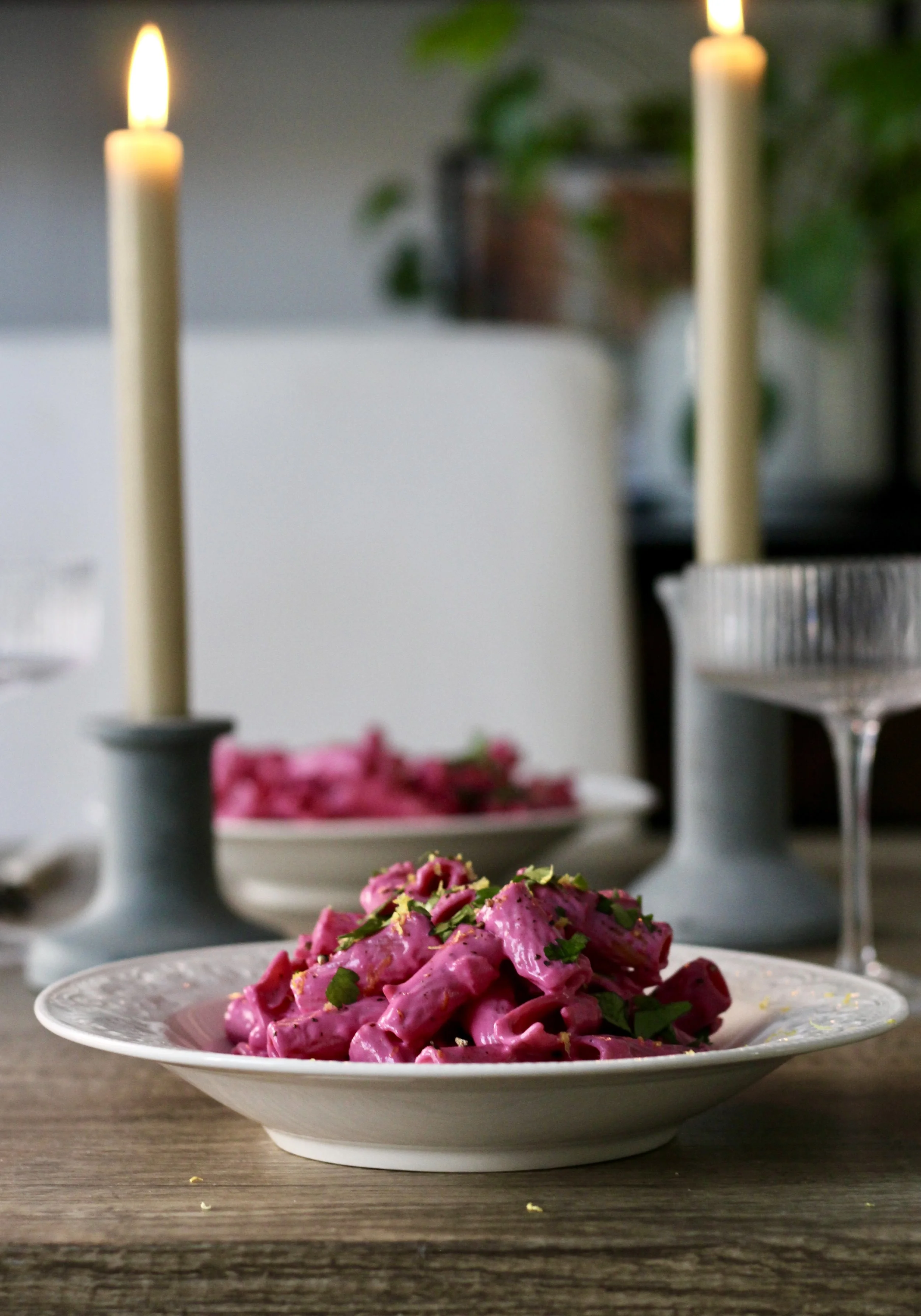 Pink Protein Pasta (Beet &amp; Goat Cheese)