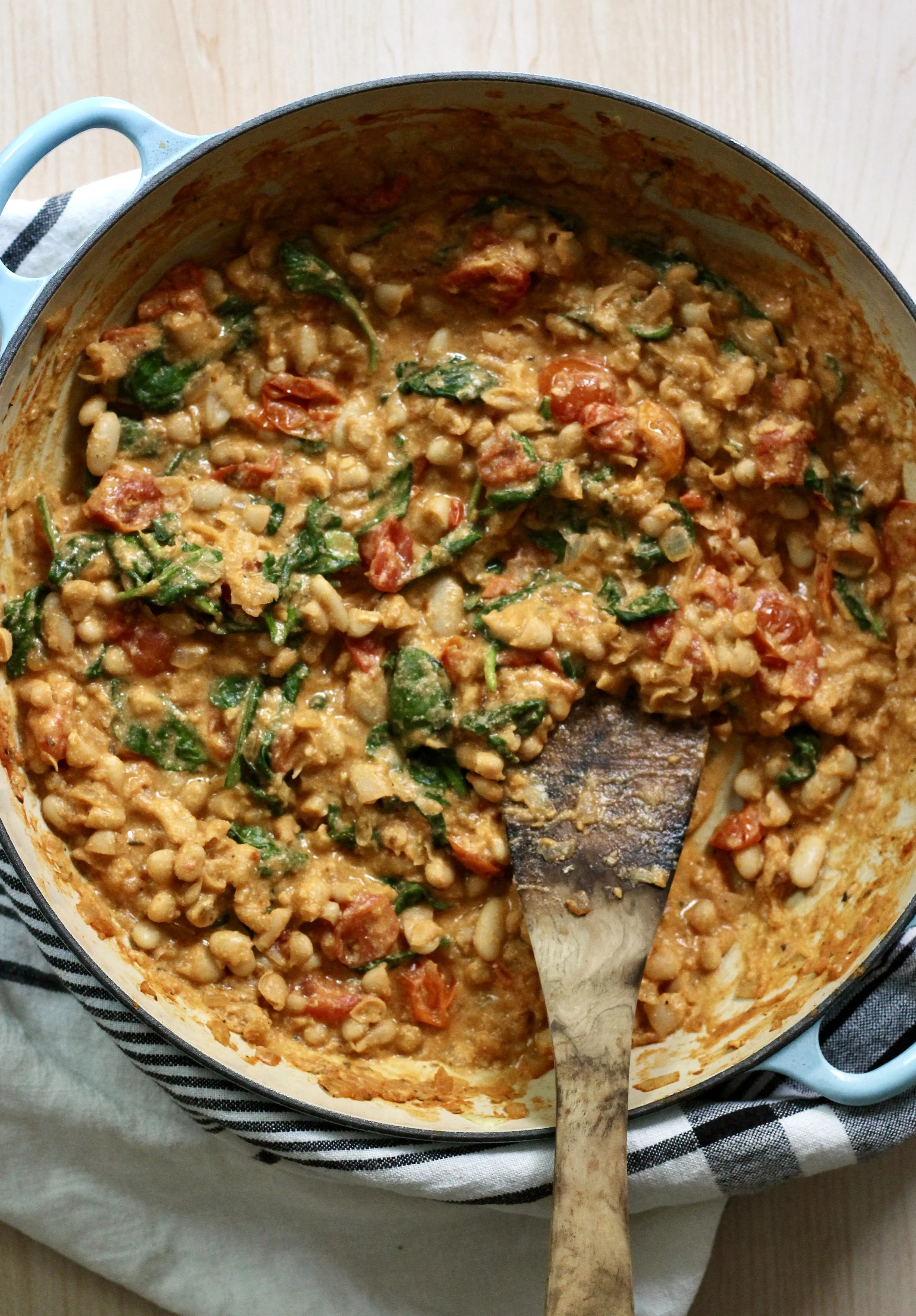 Creamy Tomato &amp; White Bean Skillet