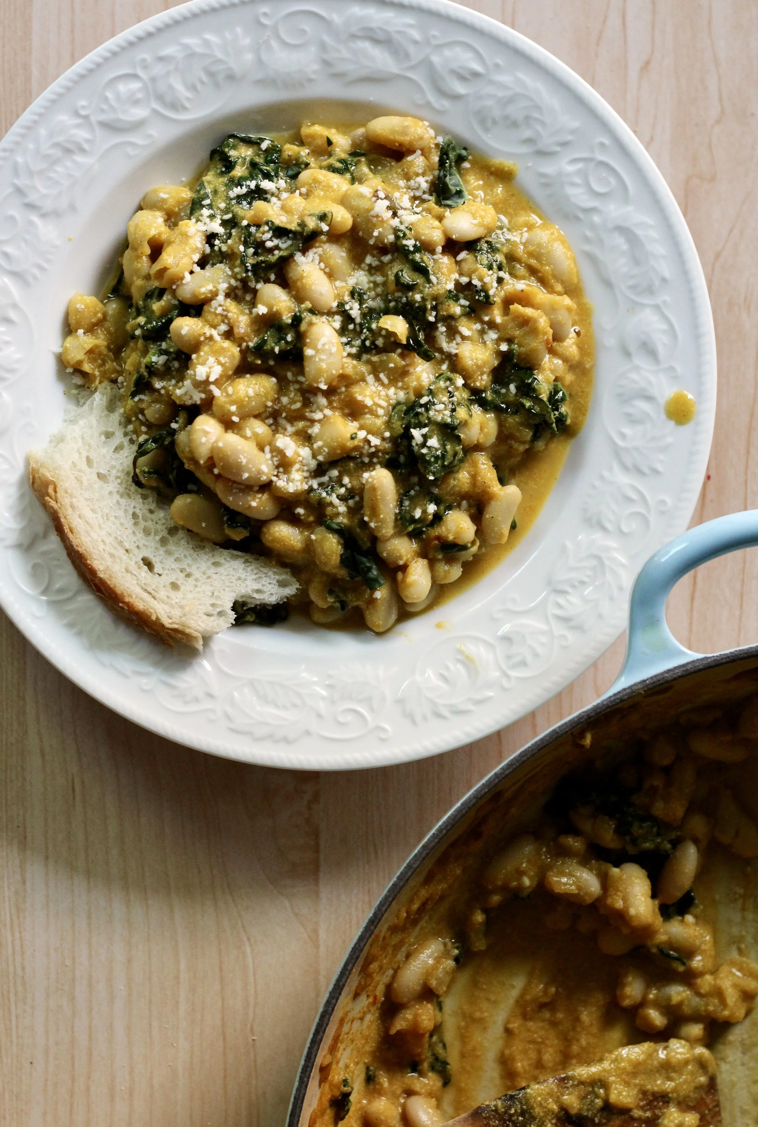 Creamy Pumpkin &amp; Sage White Bean Skillet 
