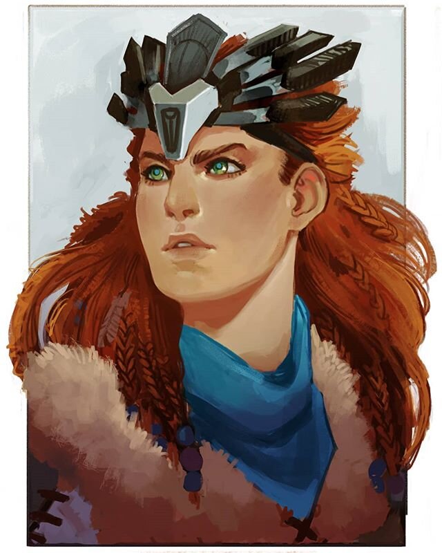 My final part of my #sixfanarts sheet ~ Aloy from Horizon Zero Dawn. I freestyled a bit on her, but I hope she's still recognizable :) I'm gonna post the full sheet later today! I'll probably do some more of the requests I got, just for fun. How are 