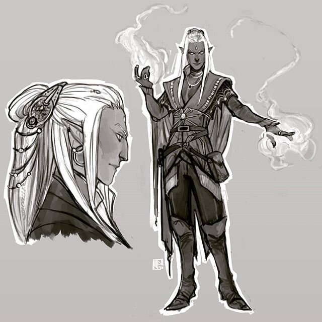 Something very small and rough today. Years ago I read the &quot;War of the Spider Queen&quot; books and fell in love with Pharaun Mizzrym, a sassy and cunning wizard from Menzoberranzan. He and his friend Ryld were my favorite characters in this boo