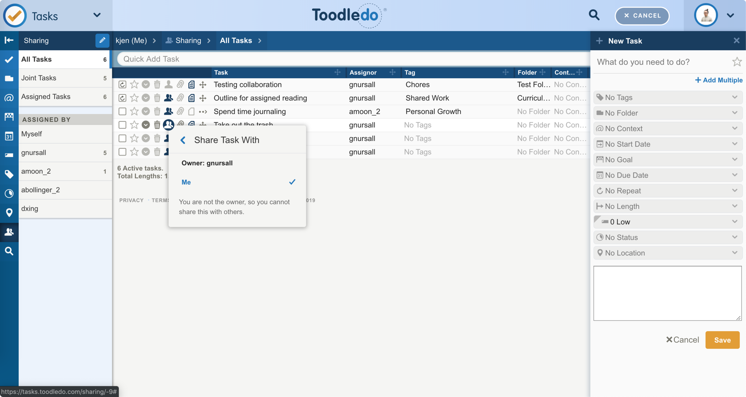Existing Screenshot - Shared Tasks