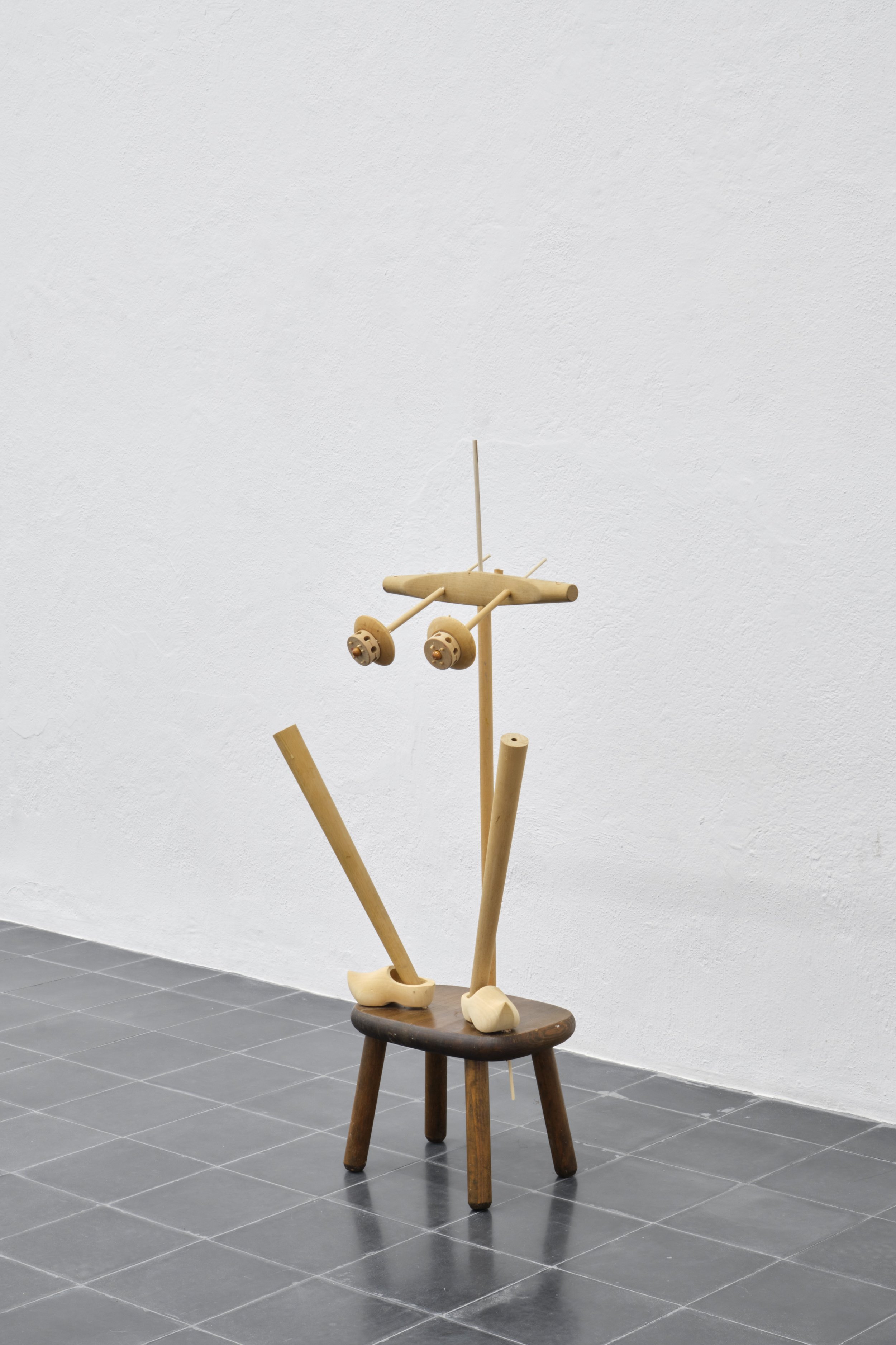   Yogini no. 20 , 2022. Wood, paint and fake fur. 41 x 15 x 12 inches 