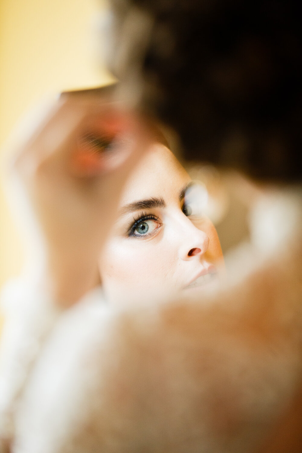 Bride gets ready for wedding photography
