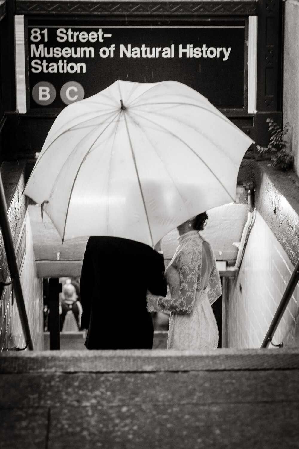 nyc subway wedding bride groom photos