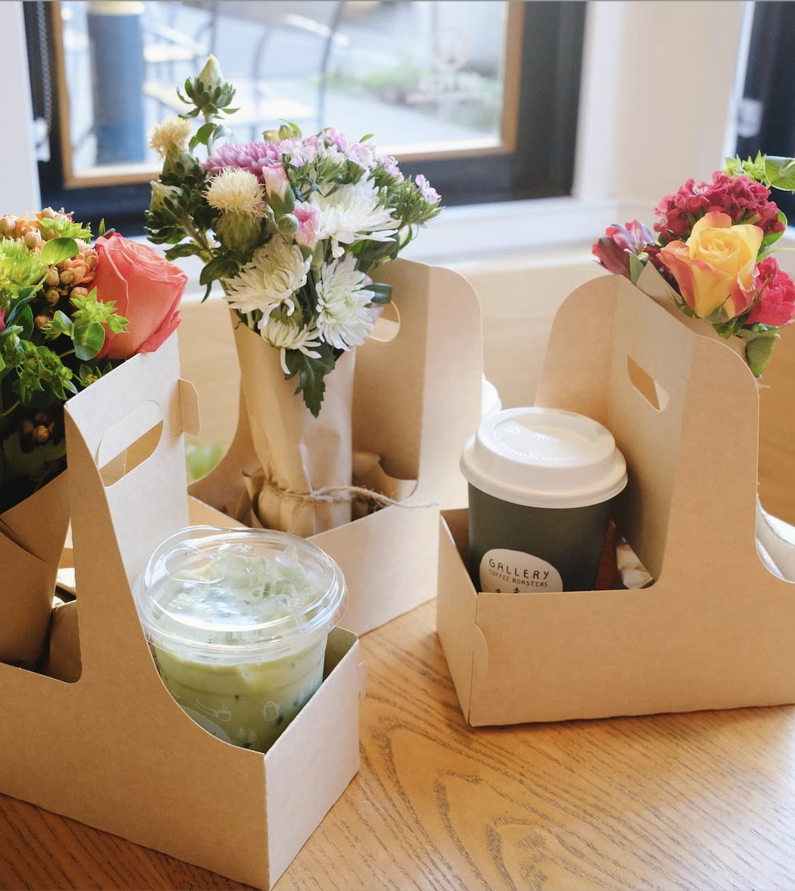 Flowers+Coffee for Valentine's Day