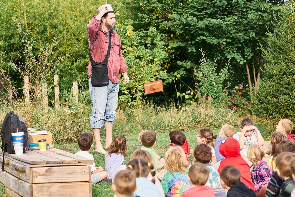 Asst. Principal Kevin Joseph donned the iconic garb of Johnny Appleseed to share how the adventurer and conservationist introduced apple trees and established apple orchards across OH, IN, and IL.