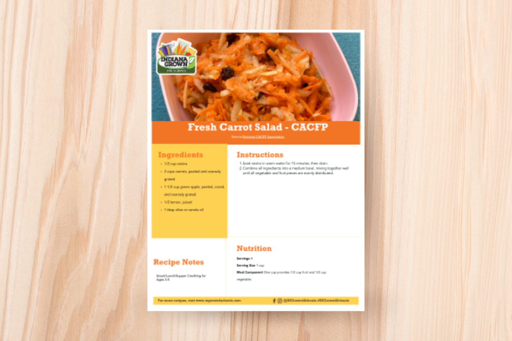 CACFP Recipe: Fresh Carrot Salad