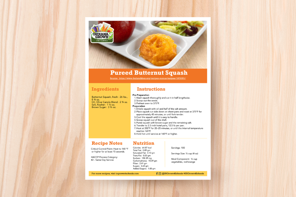 Foodservice Recipe: Pureed Butternut Squash