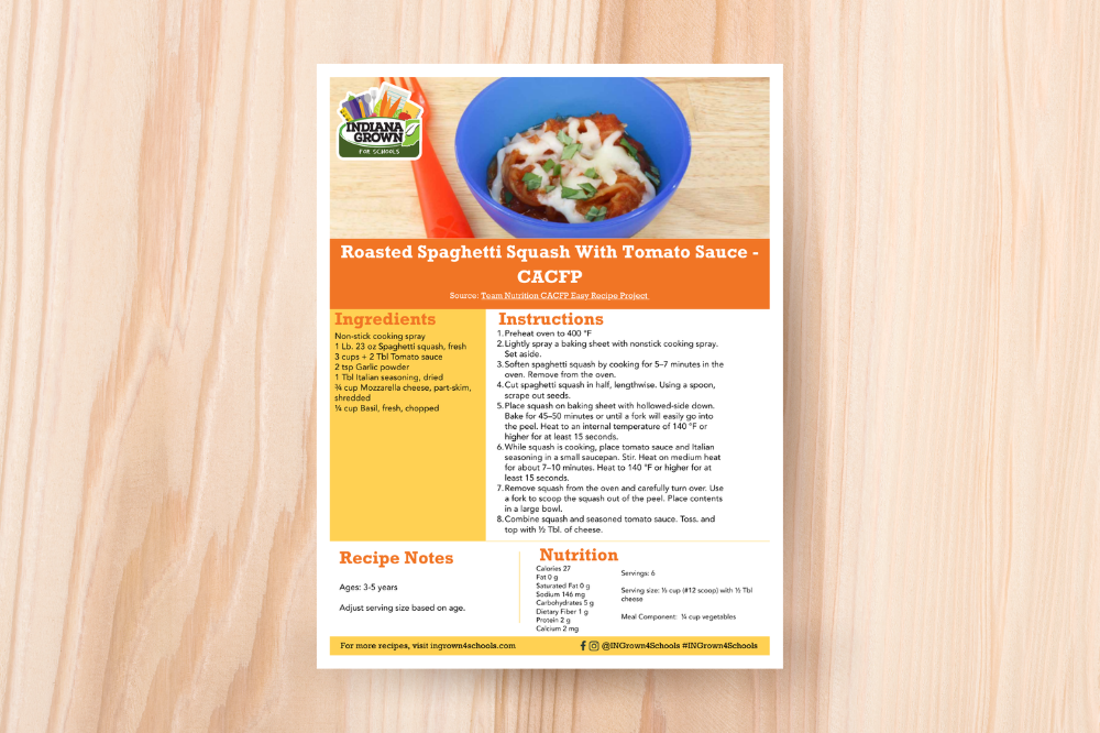 CACFP Recipe: Roasted Spaghetti Squash with Tomato Sauce