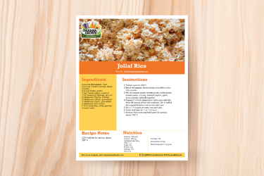 Foodservice Recipe: Jollaf Rice