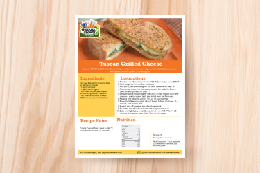CACFP Recipe: Tuscan Grilled Cheese