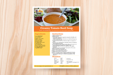 Foodservice Recipe: Creamy Tomato Basil Soup