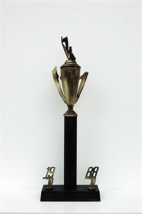 1988, 2013, wood, found trophy parts, glue,445 x 154 x 85mm