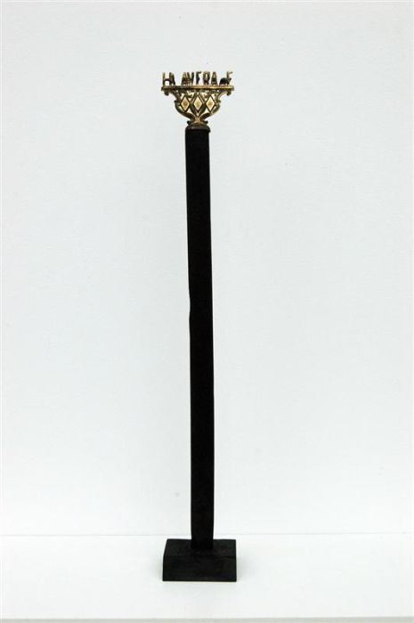 Hi Average , 2013, wood, found trophy parts, glue, 445 x 65 x 60mm.